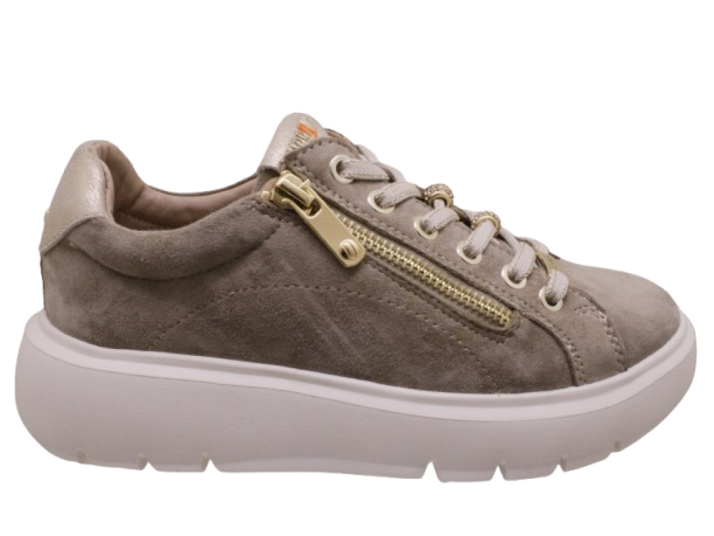 IMPRONTE  VENIER ZIP SUEDE BEIGE 40