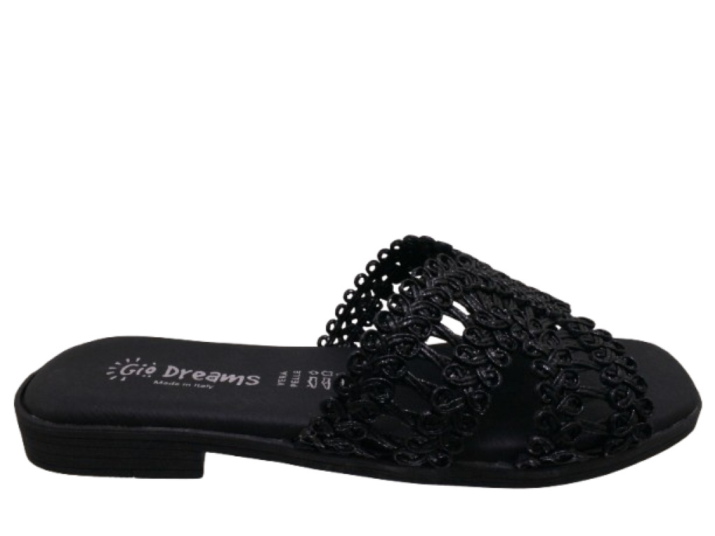 GIO DREAMS  604 RAFFIA NERO ciabatte donna