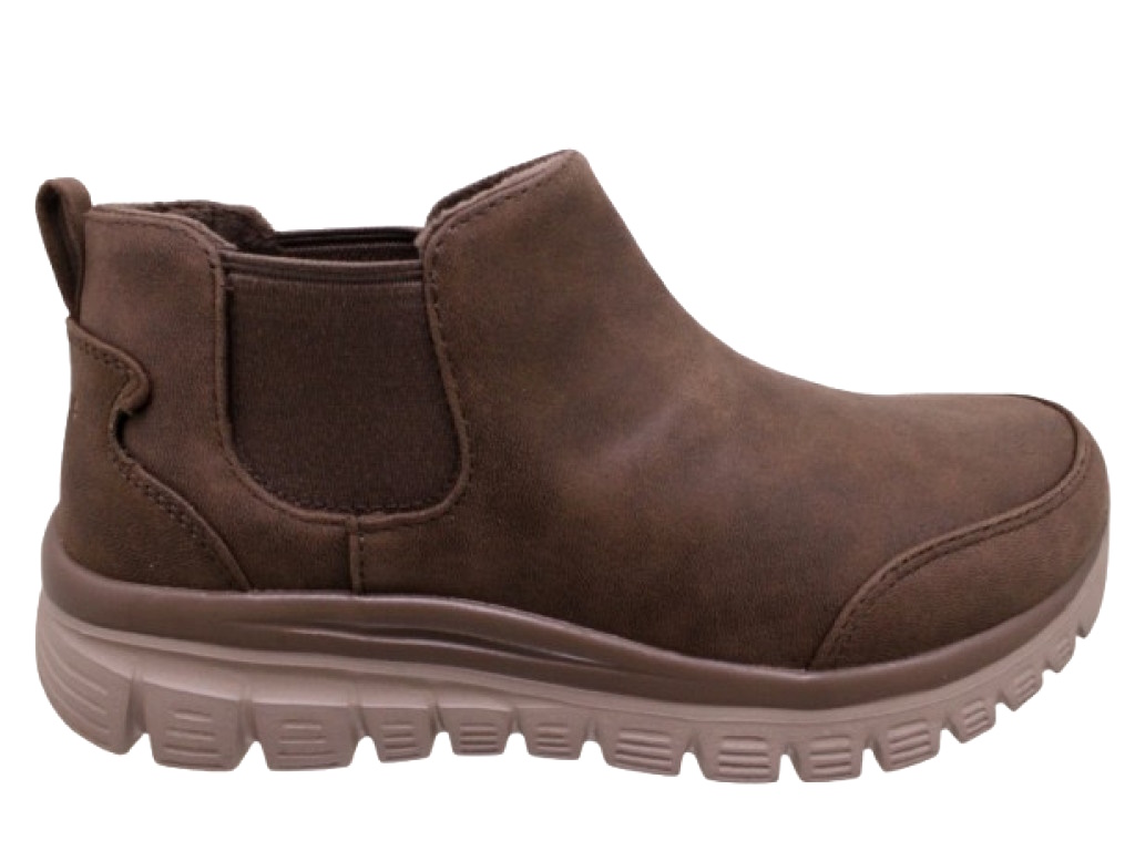 SKECHERS  159487 CHOC GRACEFULL MARRONE scarpe stivaletto donna