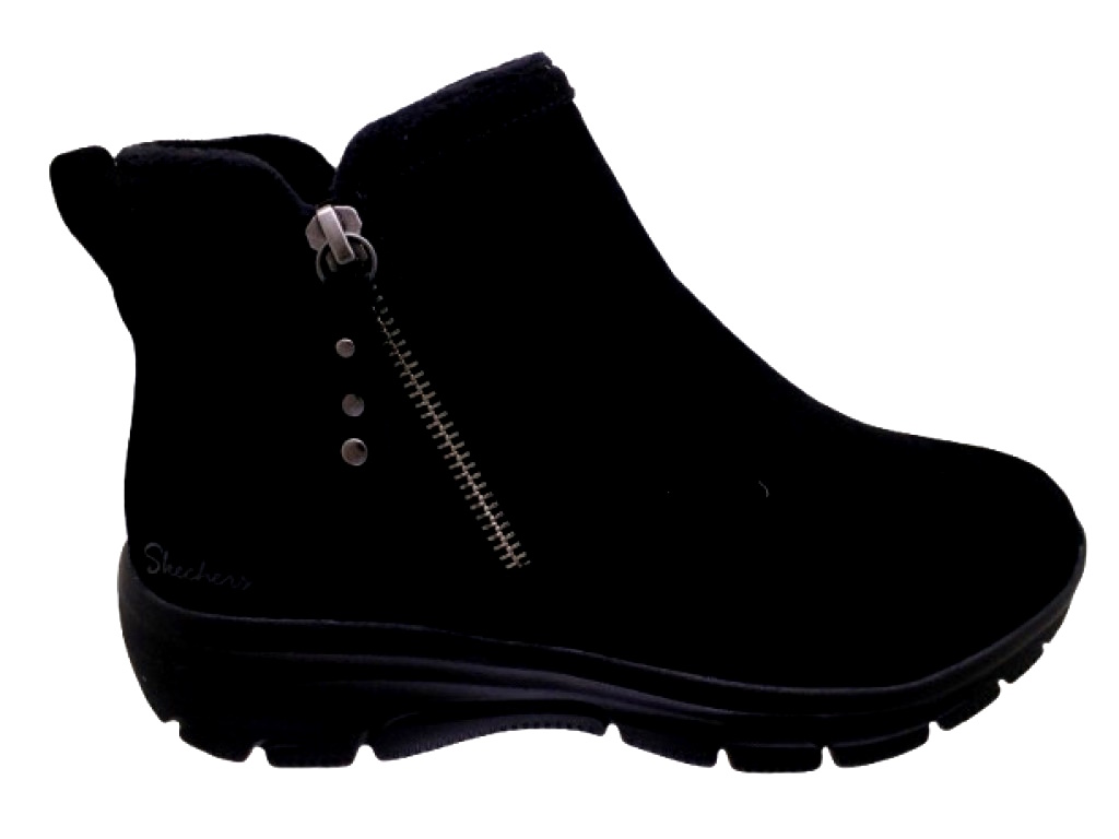 SKECHERS  168188 BBK EASY GOING-URBAN ZIP NERO scarpe stivaletto donna